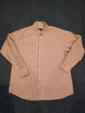 Jos. A. Bank Red and White Traditional For Gingham Button-Down Shirt